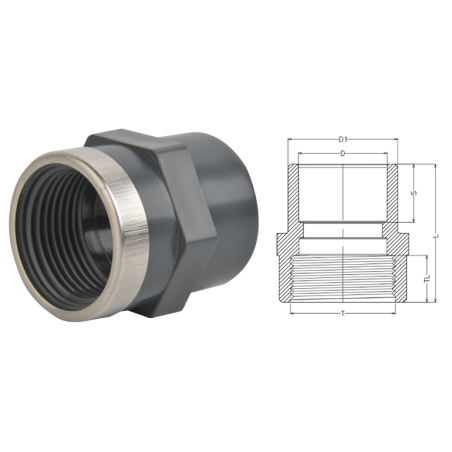 PVC FTA With Cladding Ring (PN16)